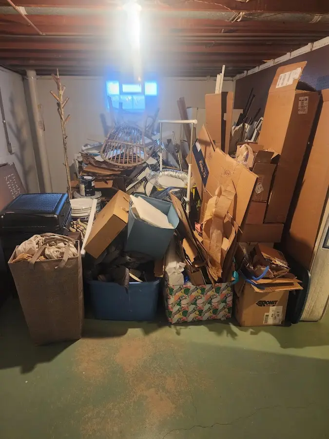 Roll-off dumpster container at job site for Construction Dumpster Rental in Endicott